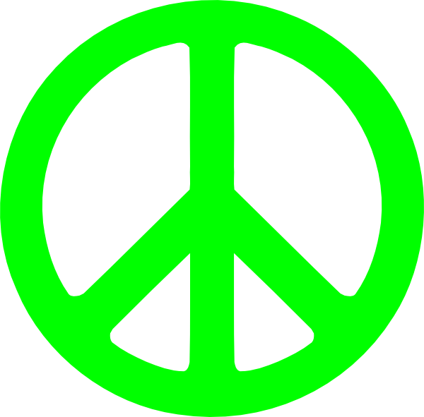 Green Peace Sign Png (600x591)