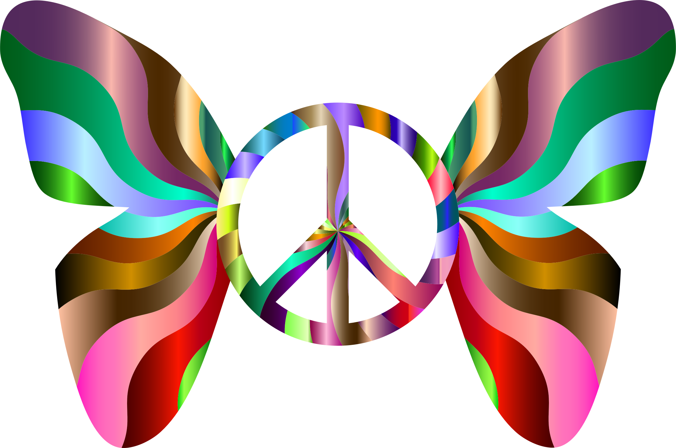 Peace Clipart Groovy - Butterfly Peace Sign (2224x1472)