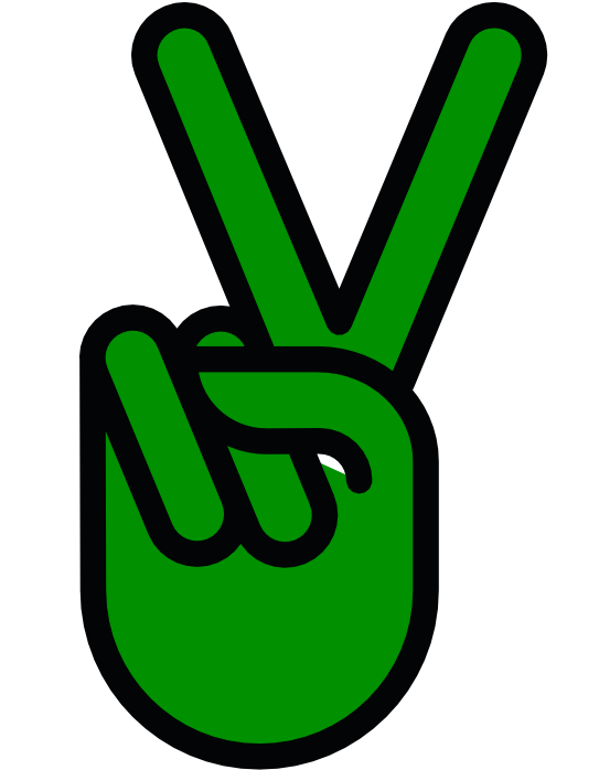 Peace Sign Clipart Green Peace - Red Peace Sign Hand (555x718)