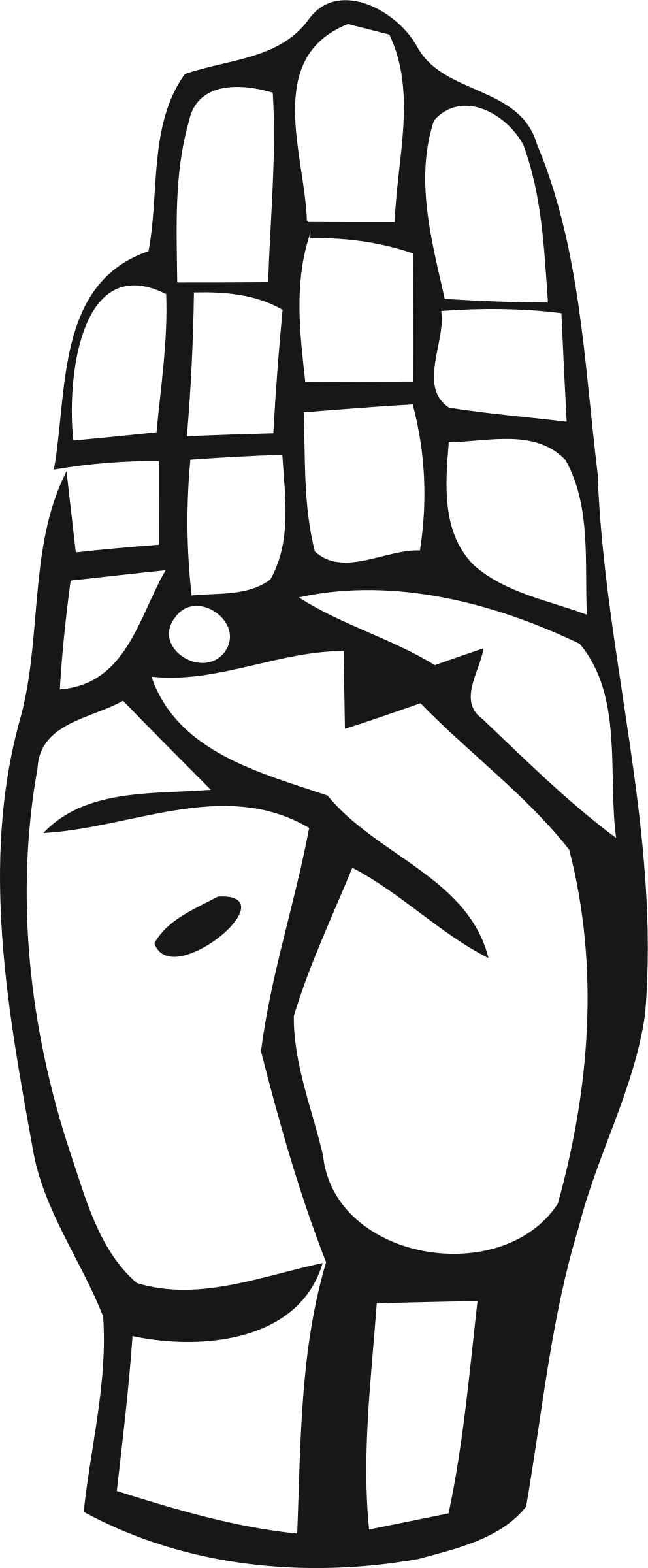 Big Image - Sign Language Letter B (992x2400)