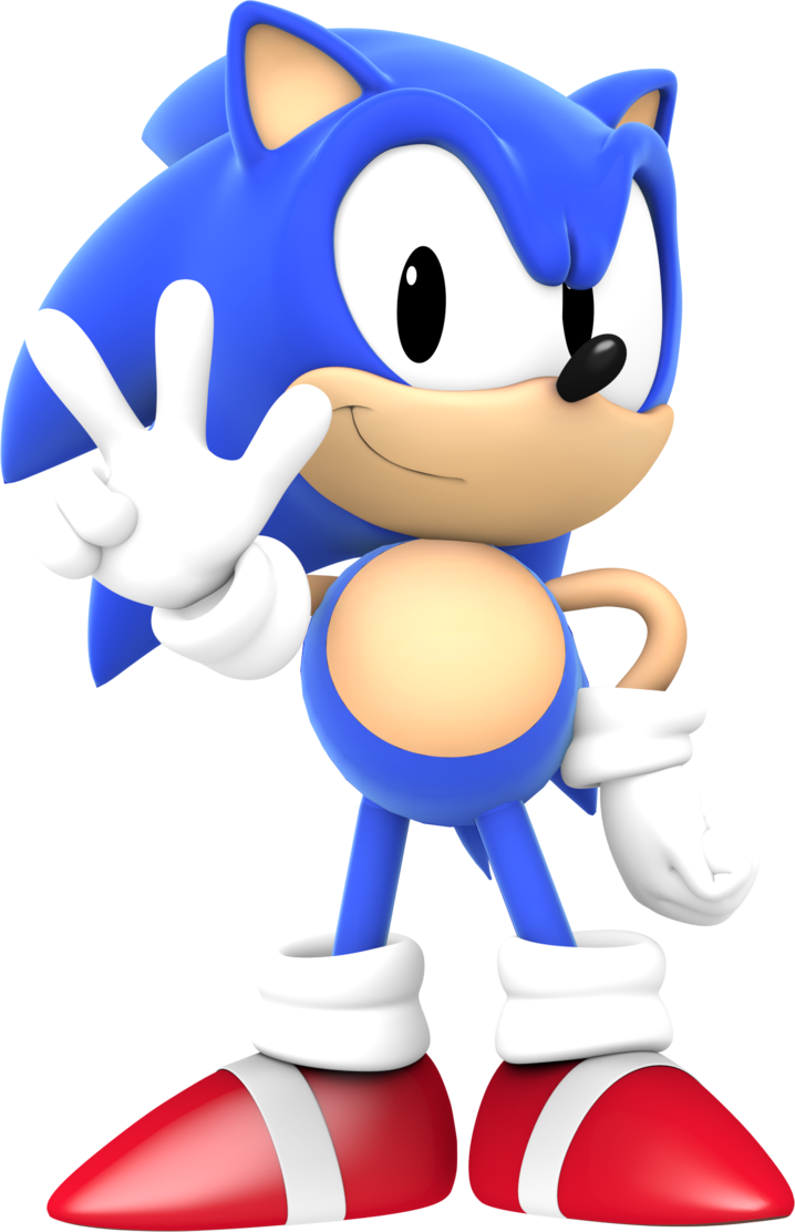 Classic Sonic Peace Sign By Pho3nixsfm - Sonic Mania Classic Sonic (718x1112)