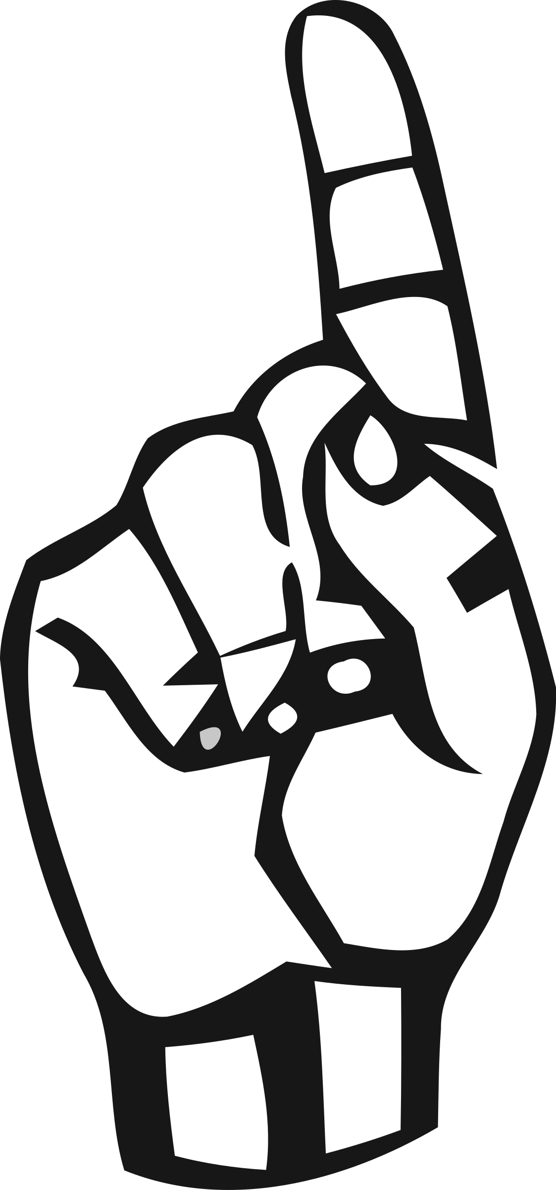Big Image - Sign Language Number 1 - (1123x2400) Png Clipart Download