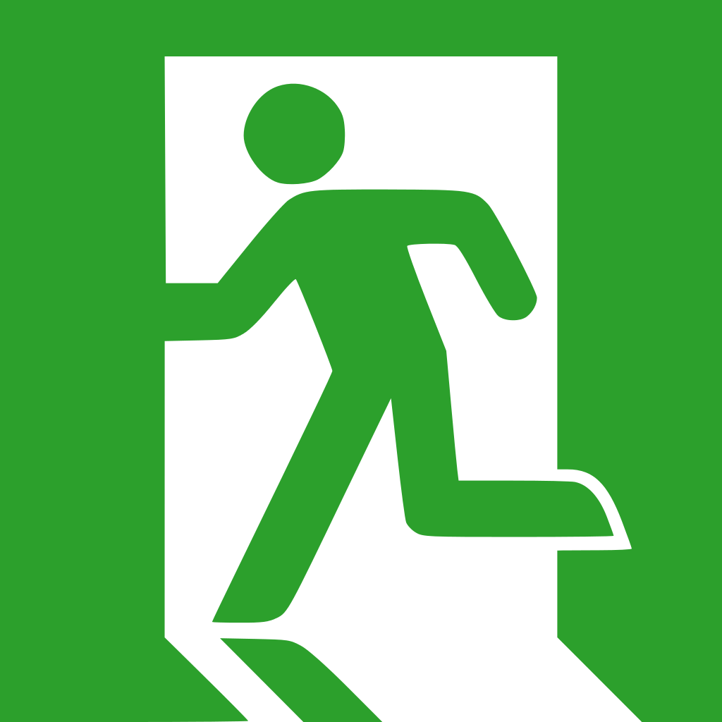 File - Sde-exitsign - Svg - Emergency Exit Sign Vector (1024x1024)