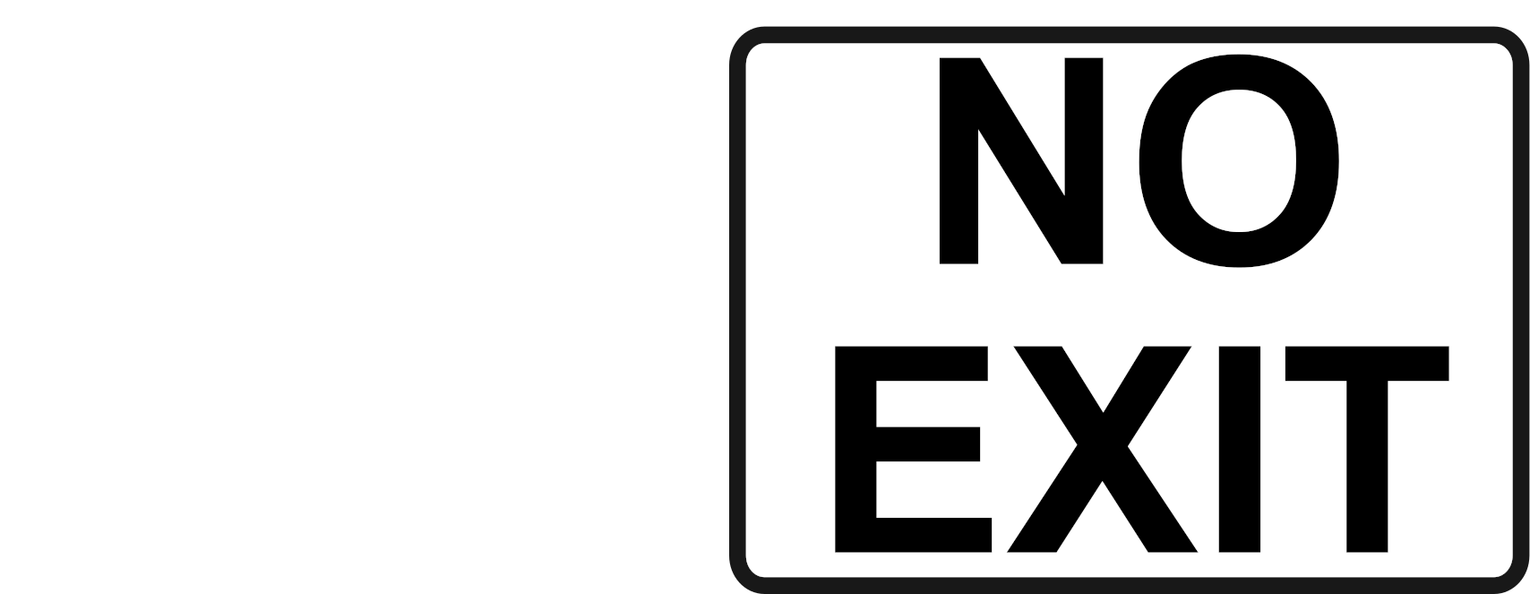 Black On White - Compliancesigns Acrylic Ada Exit Sign 6 X (2400x662)