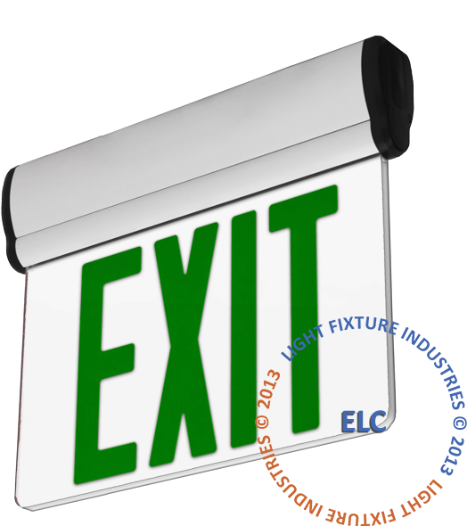 Edge Lit Exit Sign - Exit Sign, Ul Listed - Green Led - White - Battery (600x600)