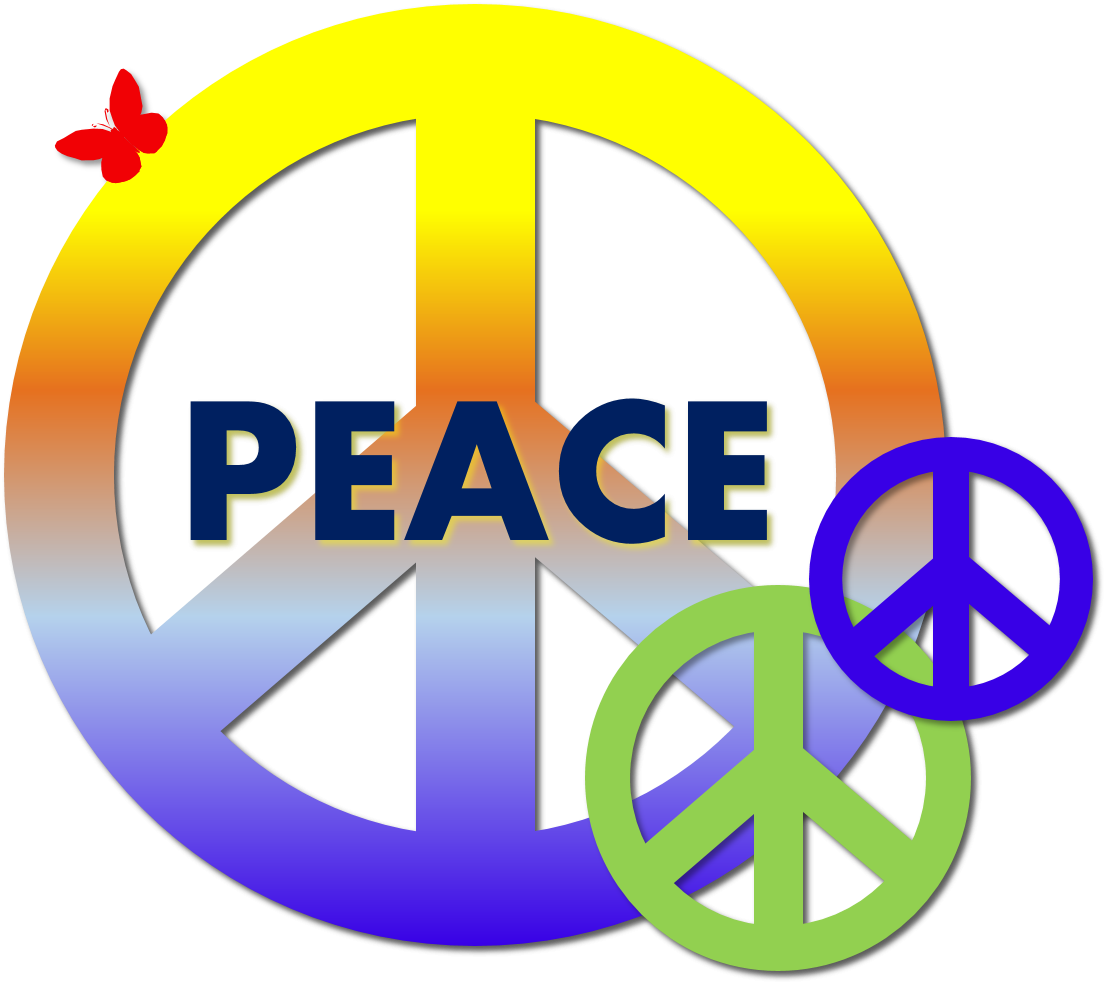 Colorful Peace Sign - Peace (1106x984)