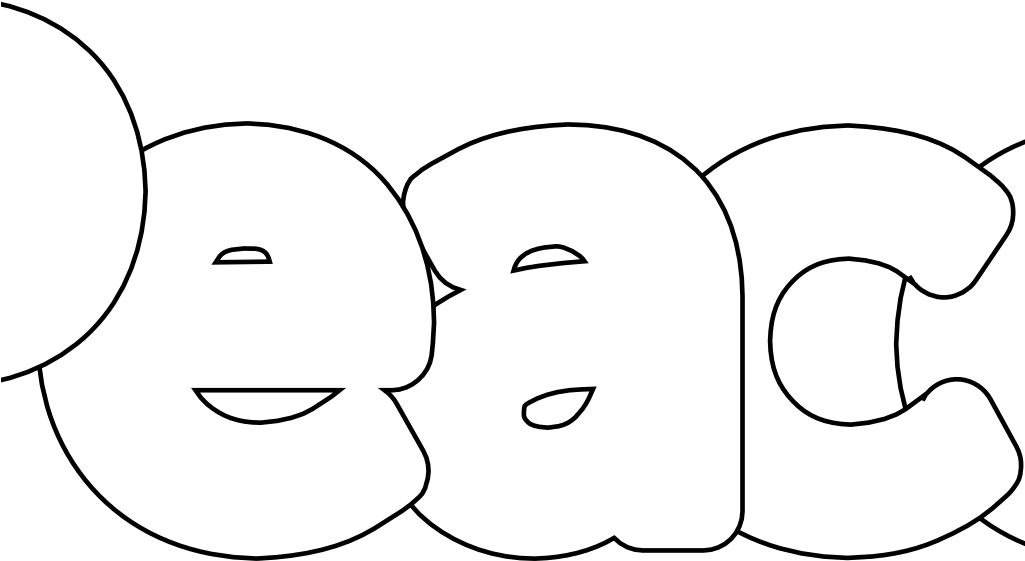 Download Peace Sign Coloring Pages - Peace Bubble Letters (1024x568)