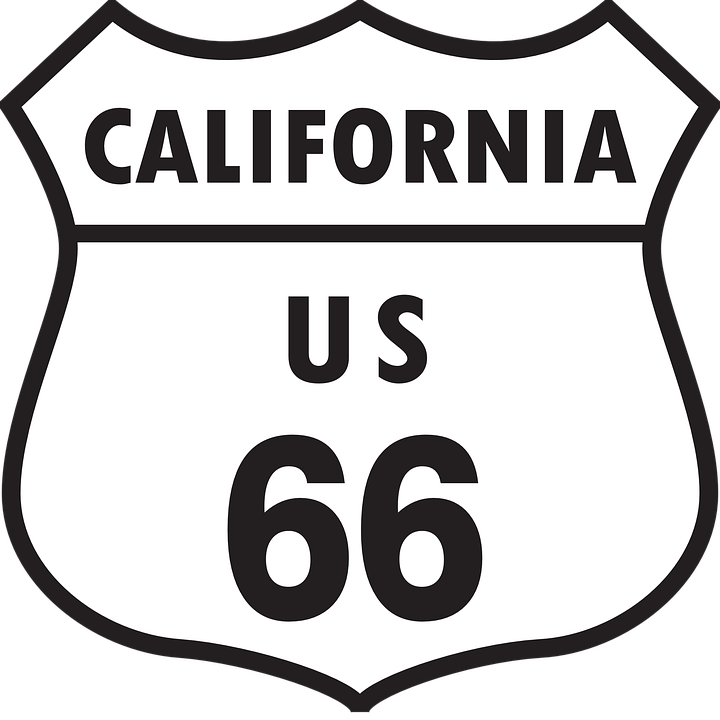 Freeway Clipart Route - Route 66 Sign Vector (720x720)