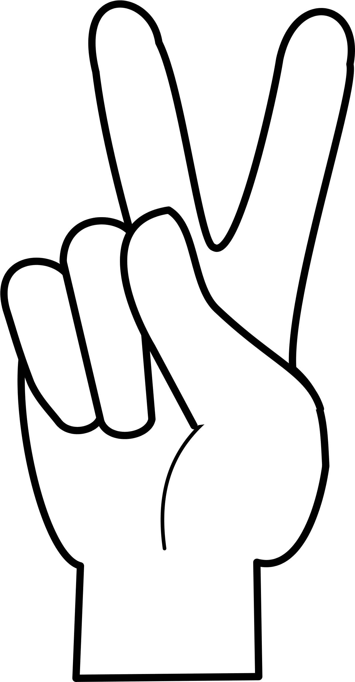 Draw A Peace Sign Fingers (1245x2400)