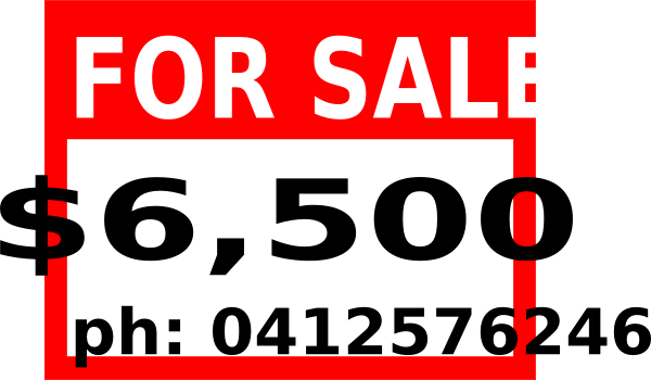 For Sale Sign Clip Art - Sale Signs For Cars (600x350)