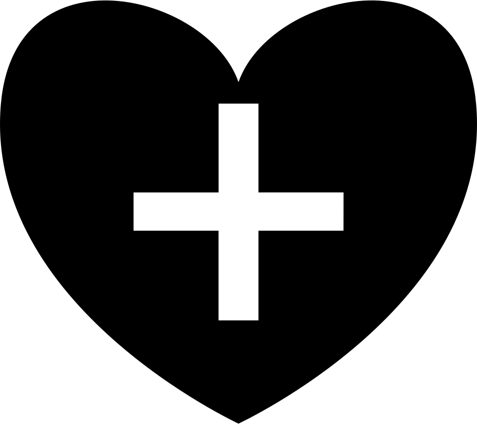 Positive Heart Symbol Shape With Plus Sign Comments - Heart With A Plus Sign (980x870)
