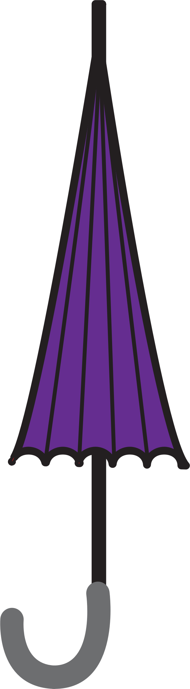 Closed Umbrella - Umbrella Clip Art Closed (622x2252)