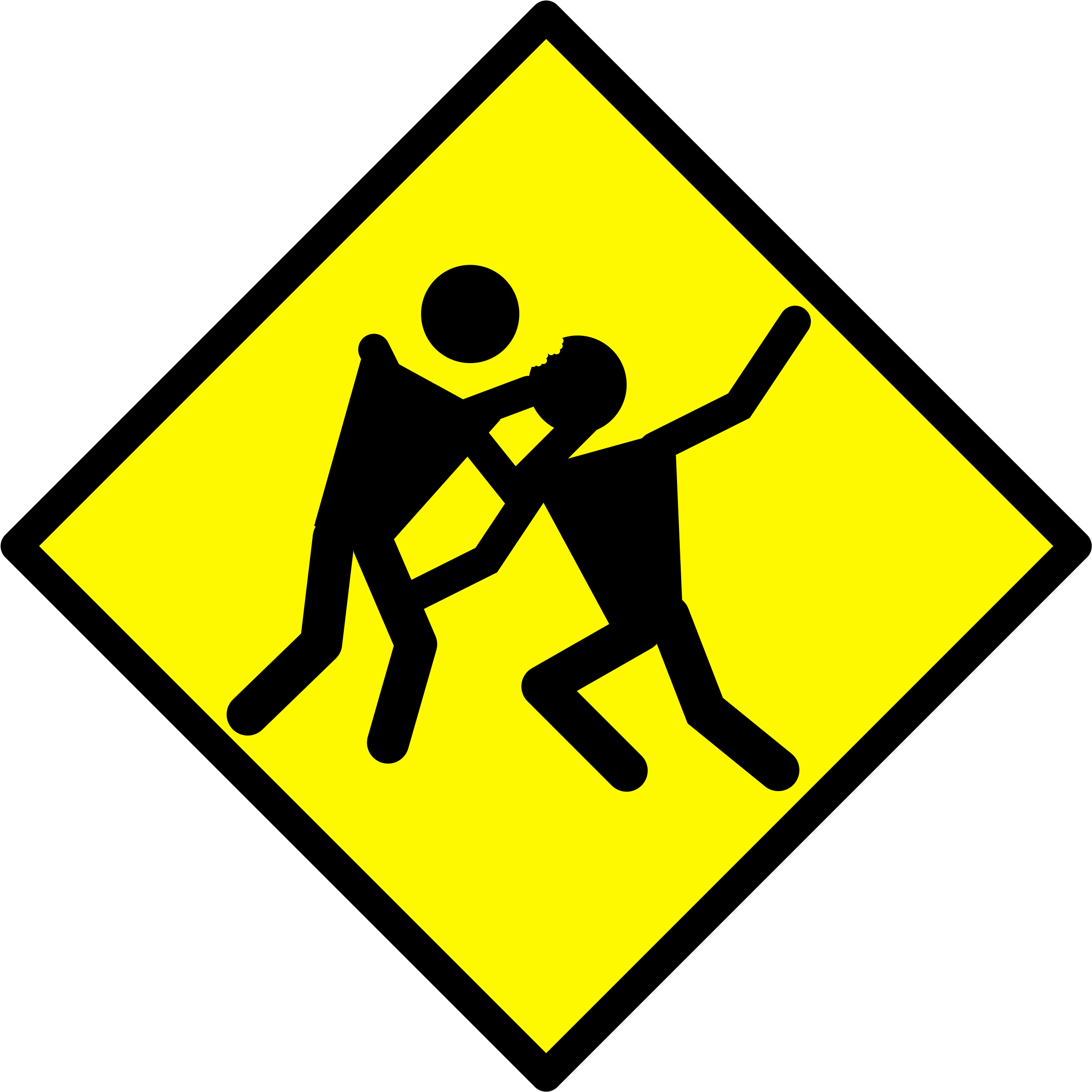 Clipart Zombie Warning Road Sign - Warning Sign Road (2400x2400)