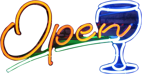 Business & Shop Window Neon Signs - Bar Open Sign Png (484x253)