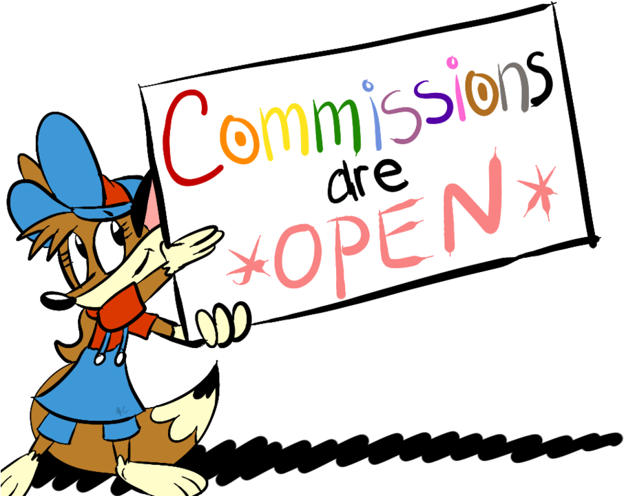 Commission-open Sign By Spongefox - Cartoon (942x848)
