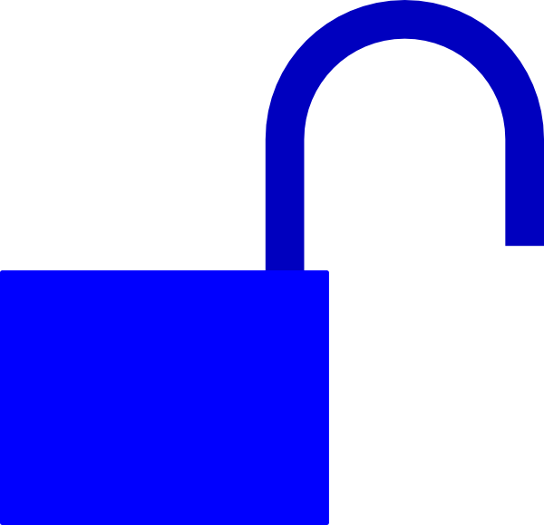 Open Lock Clip Art - Blue Lock Clipart (600x579)