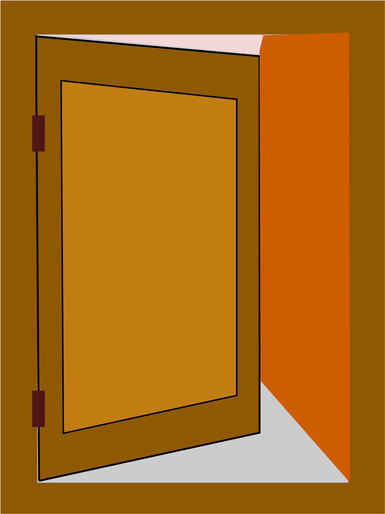 Open Office Clip Art Clipart Illustration Of An Open - Transparent Cartoon Door (2400x2400)