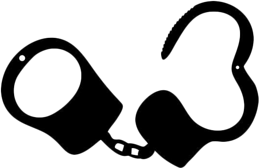 Handcuffs Silhouette Royalty Free Clip Art - Open Handcuffs Silhouette (600x430)
