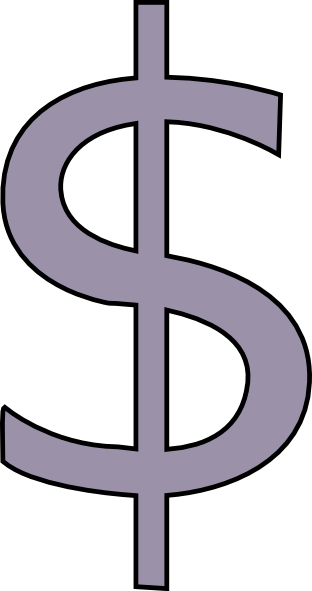 Grey Dollar Sign Clip Art - Dollar Sign Clip Art (312x591)