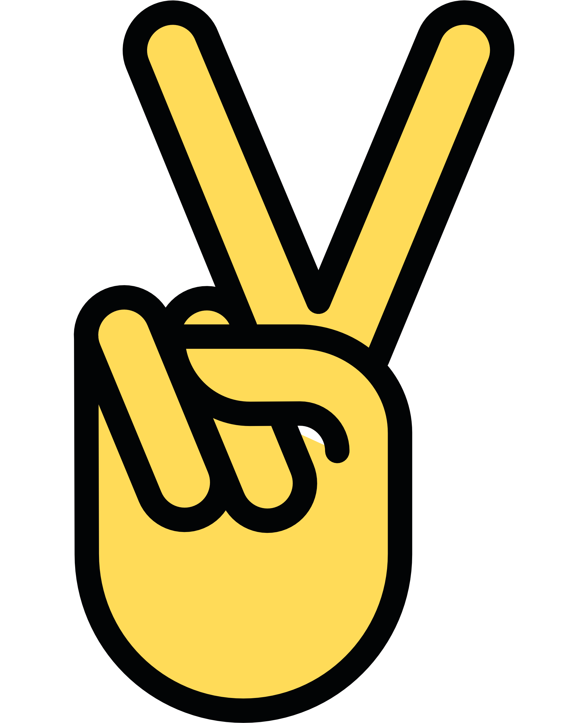 Mustard V Sign Peace Symbol Cnd Logo 555px 43 - Transparent Background Peace Sign Hand Png (1979x2561)