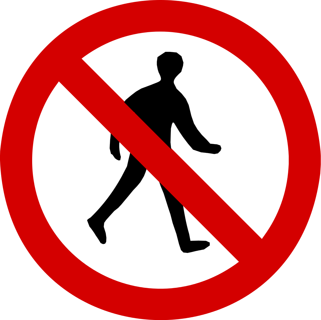 Regulatory Road Sign No Entry For Pedestrians - Don T Pee On Me (2000x1992)