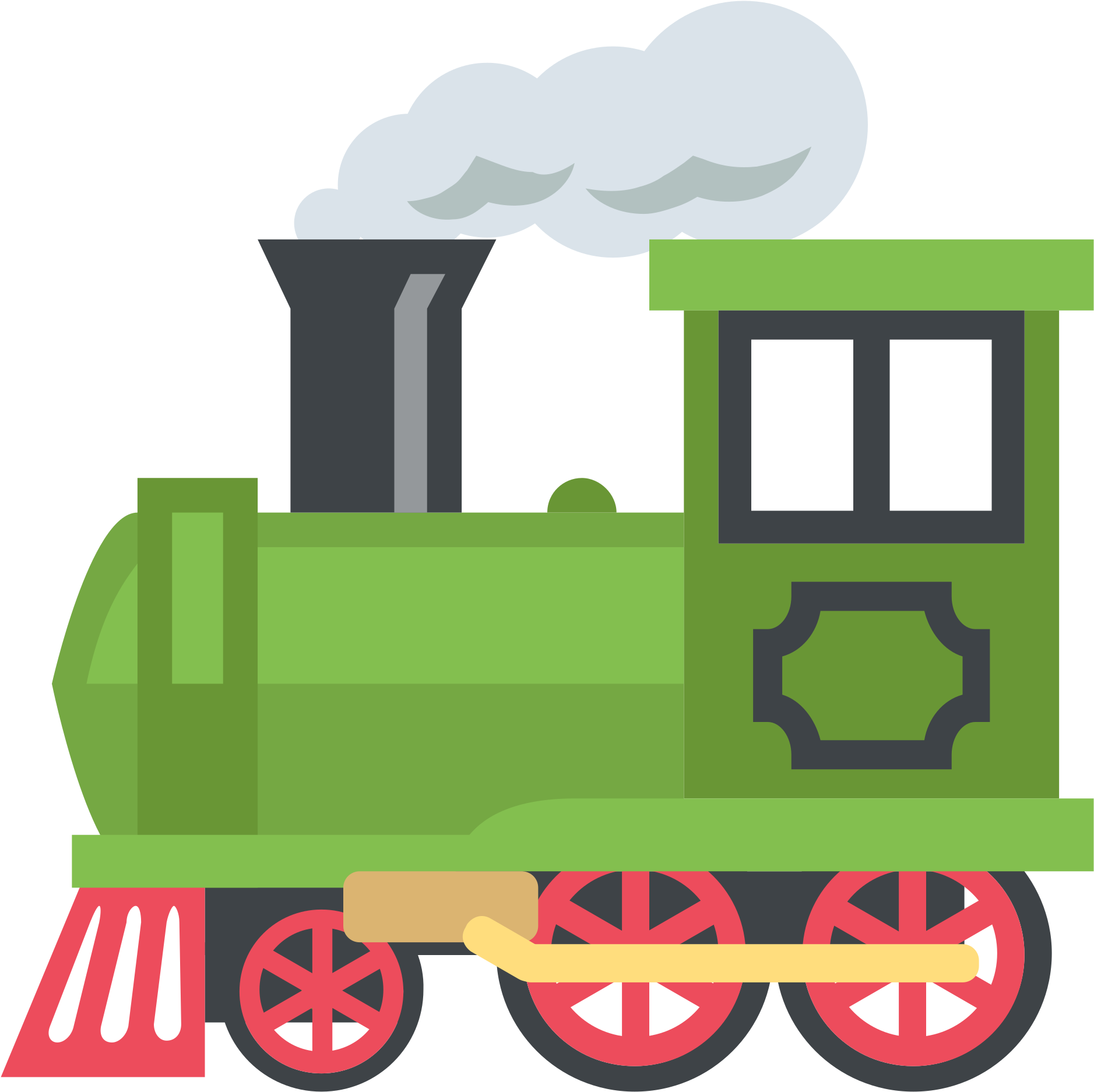 Steam Locomotive Emoji Vector Icon - Rail Transport (2000x2000)