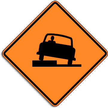 Identify The Correct Sign - Low Shoulder Road Sign (376x376)
