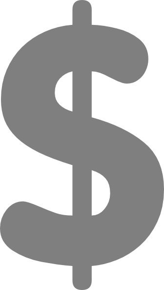 Grey Clipart Dollar Sign - Grey Dollar Sign Clipart (336x593)