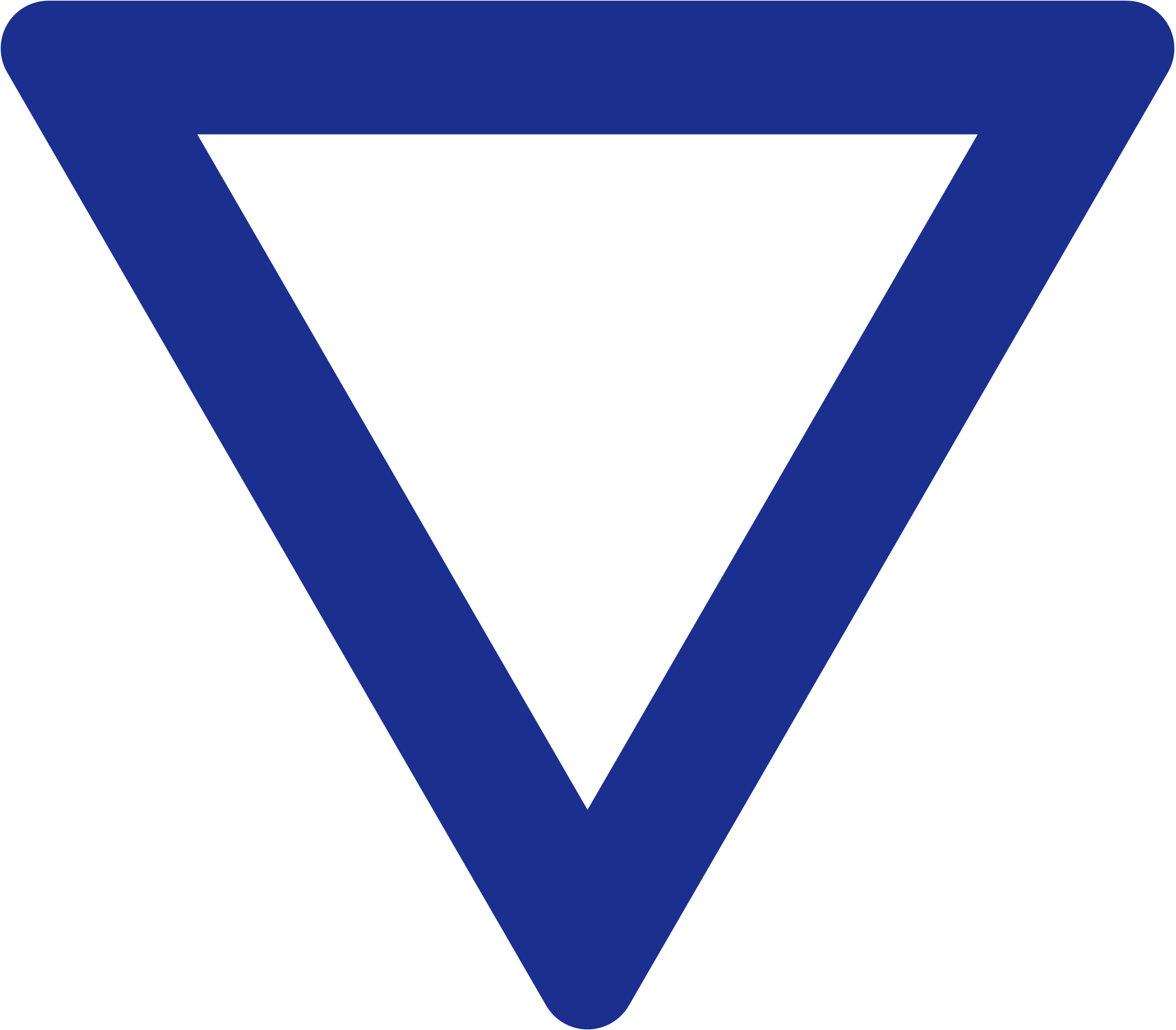 Czechoslovakia 1938 Road Sign - Blue Upside Down Triangle (2000x1752)