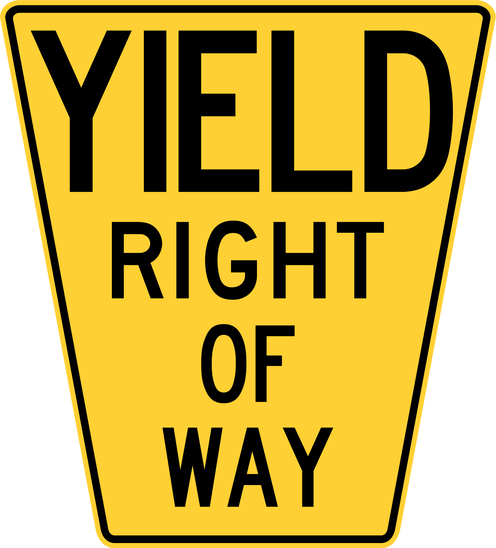 Open - Yield Right Of Way Sign (2000x2211)