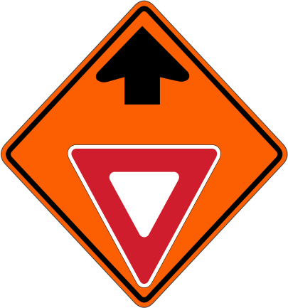 W3-2 Yield Ahead - 11foot8 Sign (405x433)