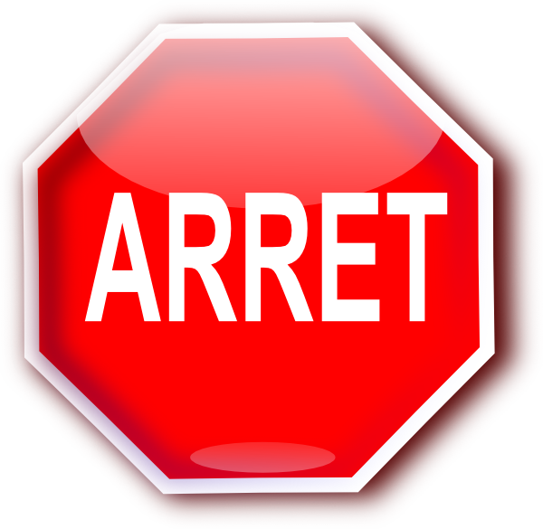 Stop Sign In French (600x585) Png Clipart Download