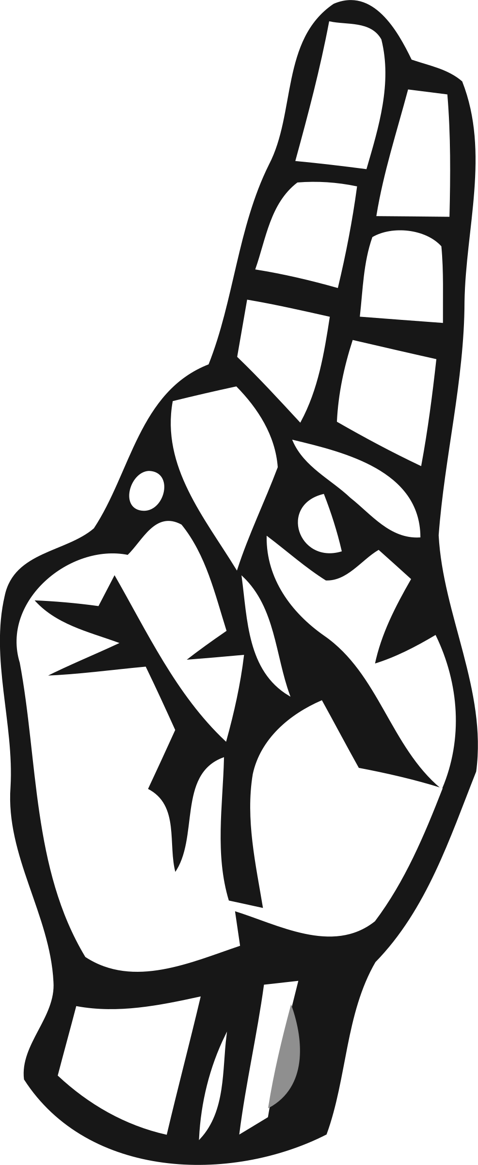 Big Image - Letter U In Asl (986x2400)