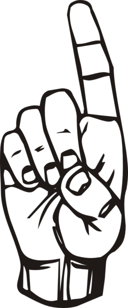 Sign Language D Finger Pointing - D In Sign Language (256x616)