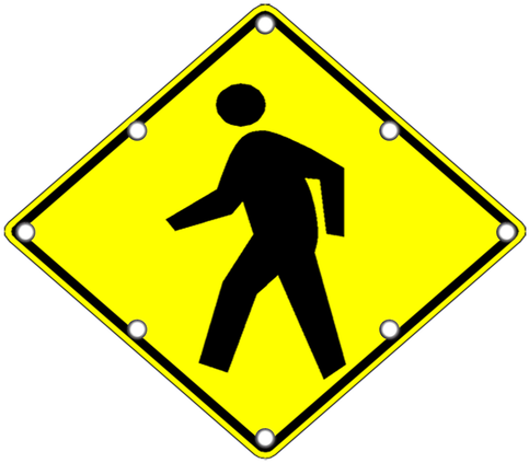 Flashing Led W11-2 Pedestrian Crossing Sign - Winding Road Ahead Sign (1536x1536)