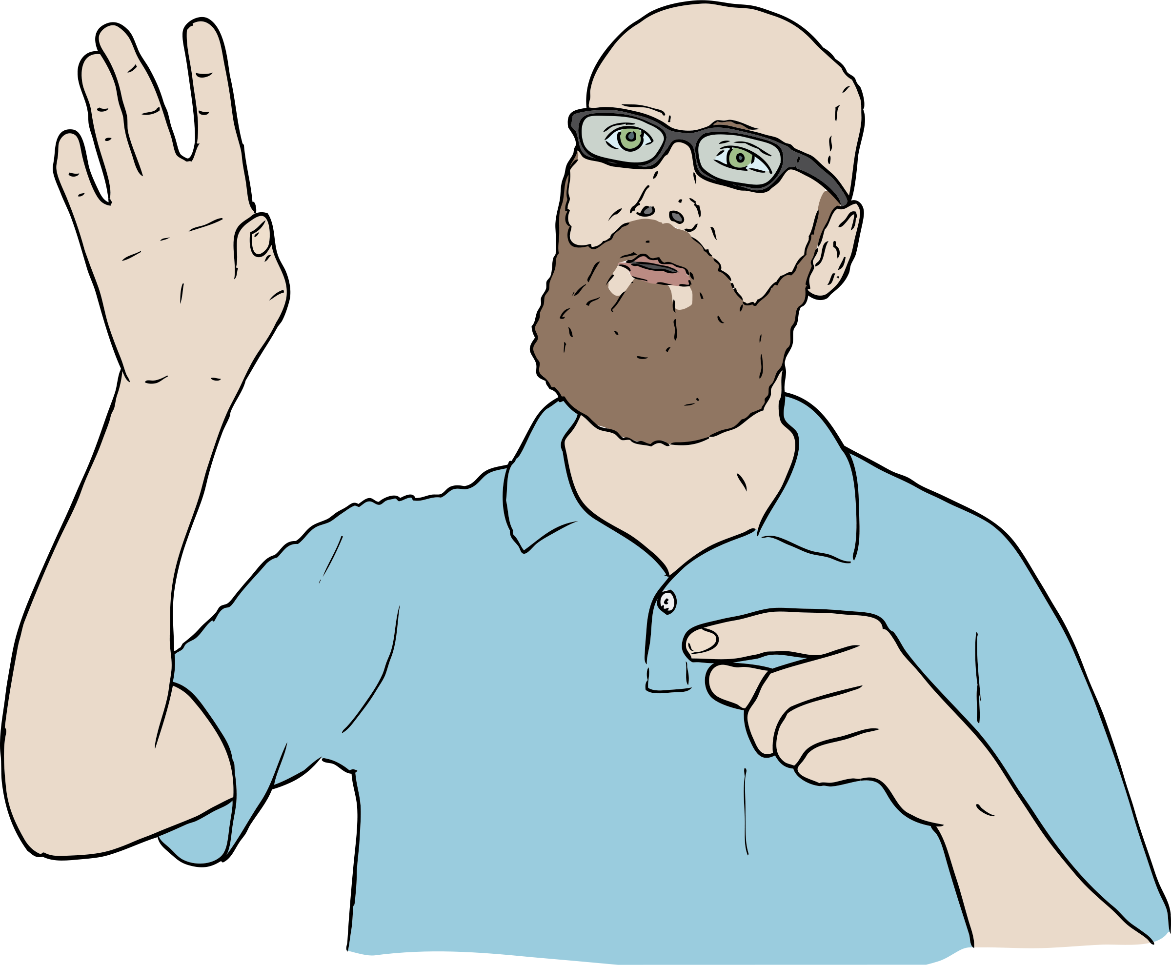 Lambert Hand Up Svg Vector File, Vector Clip Art Svg - Man Talking Clipart (2400x1978)