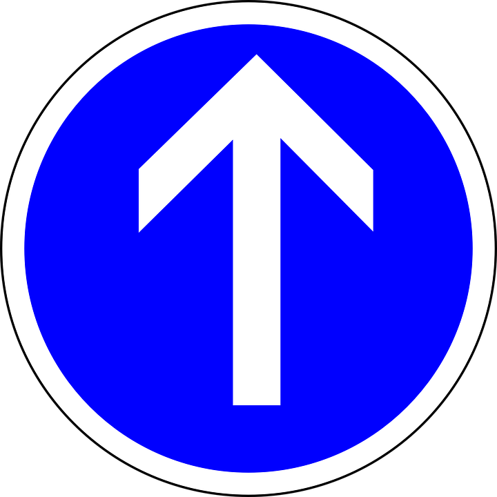 Sign Traffic Sign, Straight Ahead, Straight, Direction, - Straight On Clipart (720x720)