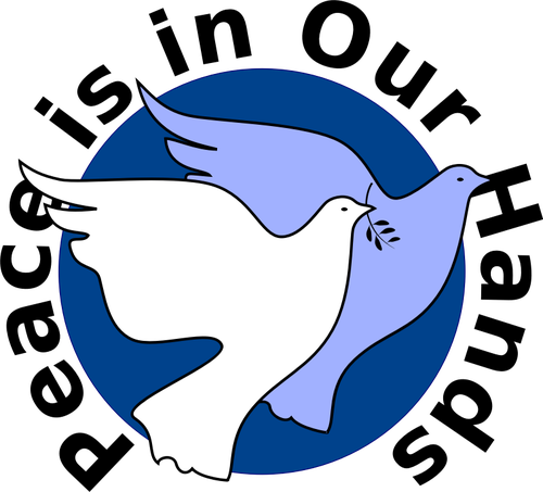 Peace Is In Our Hands Sign Vector Image - Symbol Of Peace And Love (500x453)