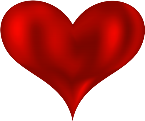 Beautiful Heart Red Png Clipart - Red Hearts Cards (500x415)