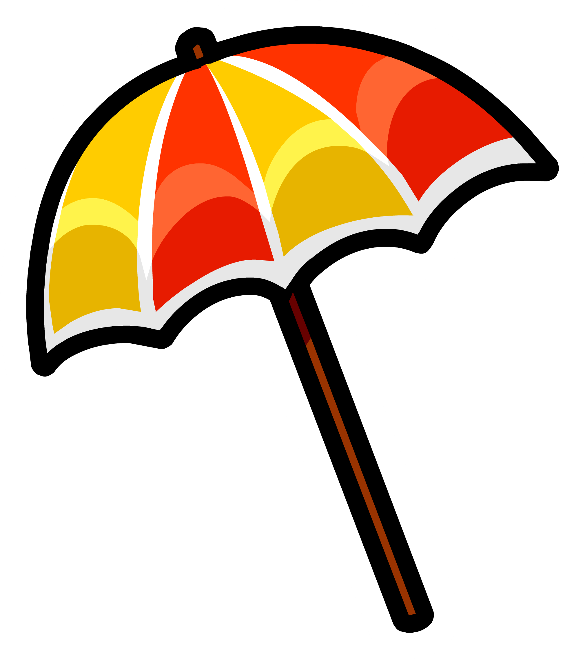 Beach Umbrella Pin - Small Cartoon Beach Umbrella (2019x2274)