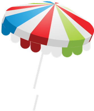 Summer Beach Set - Umbrella Clipart Png Gif Beach (338x399)