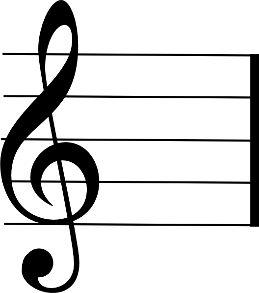Blank Music Staff Clipart - Clip Art G Clef (528x596)