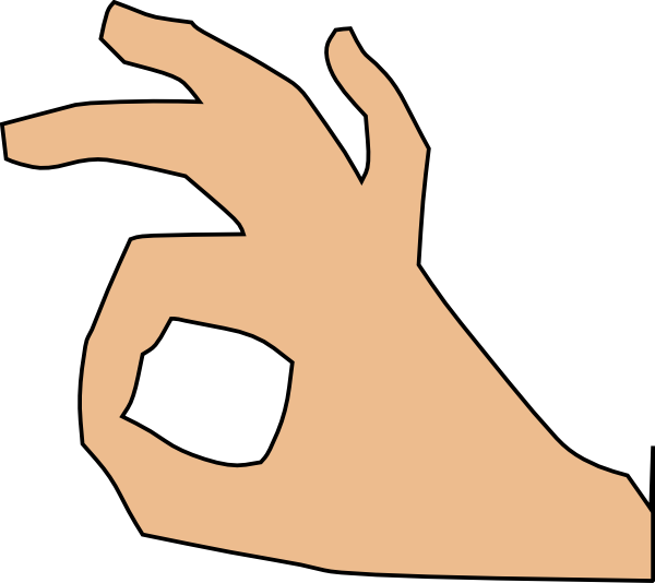 Ok Hand Filled Clip Art At Clker - Ok Hand Sign Clipart (600x534)