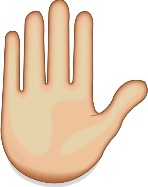 Image - Raised Hand Emoji Png (640x640)