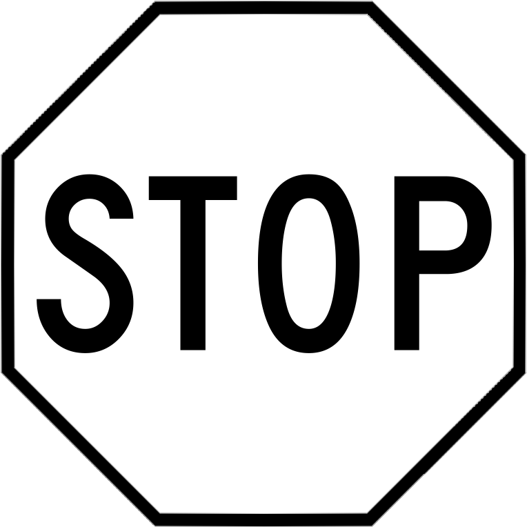 Stop On Red Signal Sign (800x790)