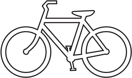 Bicycle Route Sign Black White Line - Bike Black And White (555x416)
