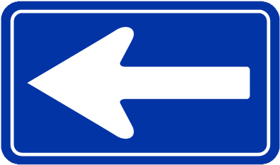 One Way Traffic - 一方 通行 道路 標識 (394x394)