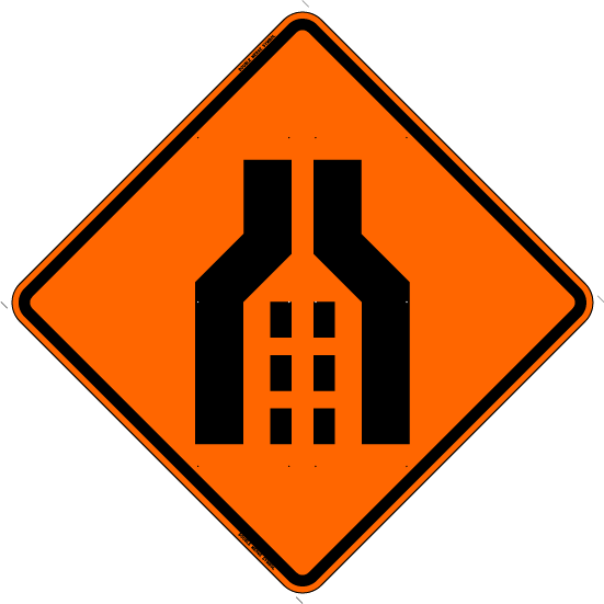 Double Merge Symbol - Men At Work Sign (551x551)