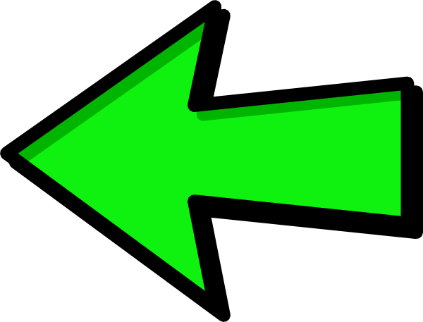 Green Arrow Left Clip Art - Green Arrow To The Left (600x457)
