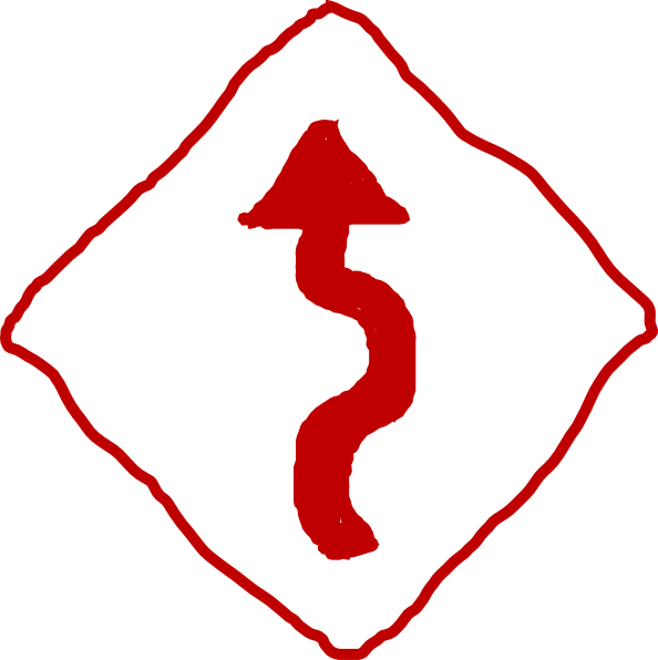 Curves Ahead Road Sign Clip Art - Clip Art (594x596)